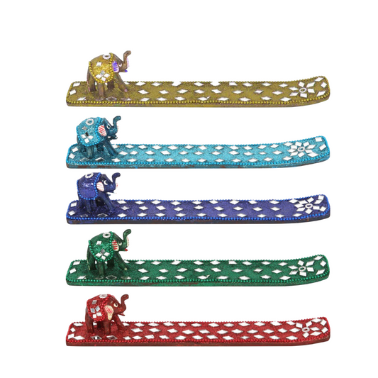 Glitter Incense Holder with Elephant pack of 5