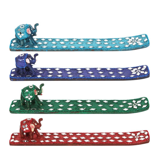 Glitter Incense Holder with Elephant pack of 4